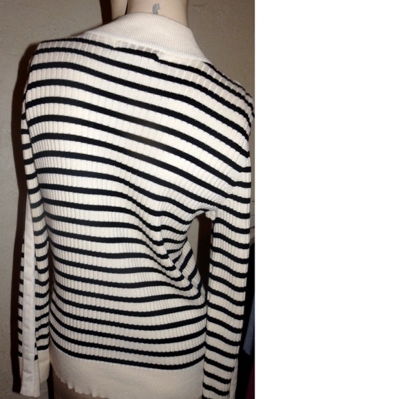 Lauren Ralph Lauren White Black Stripe Shirt - Picture 2 of 8